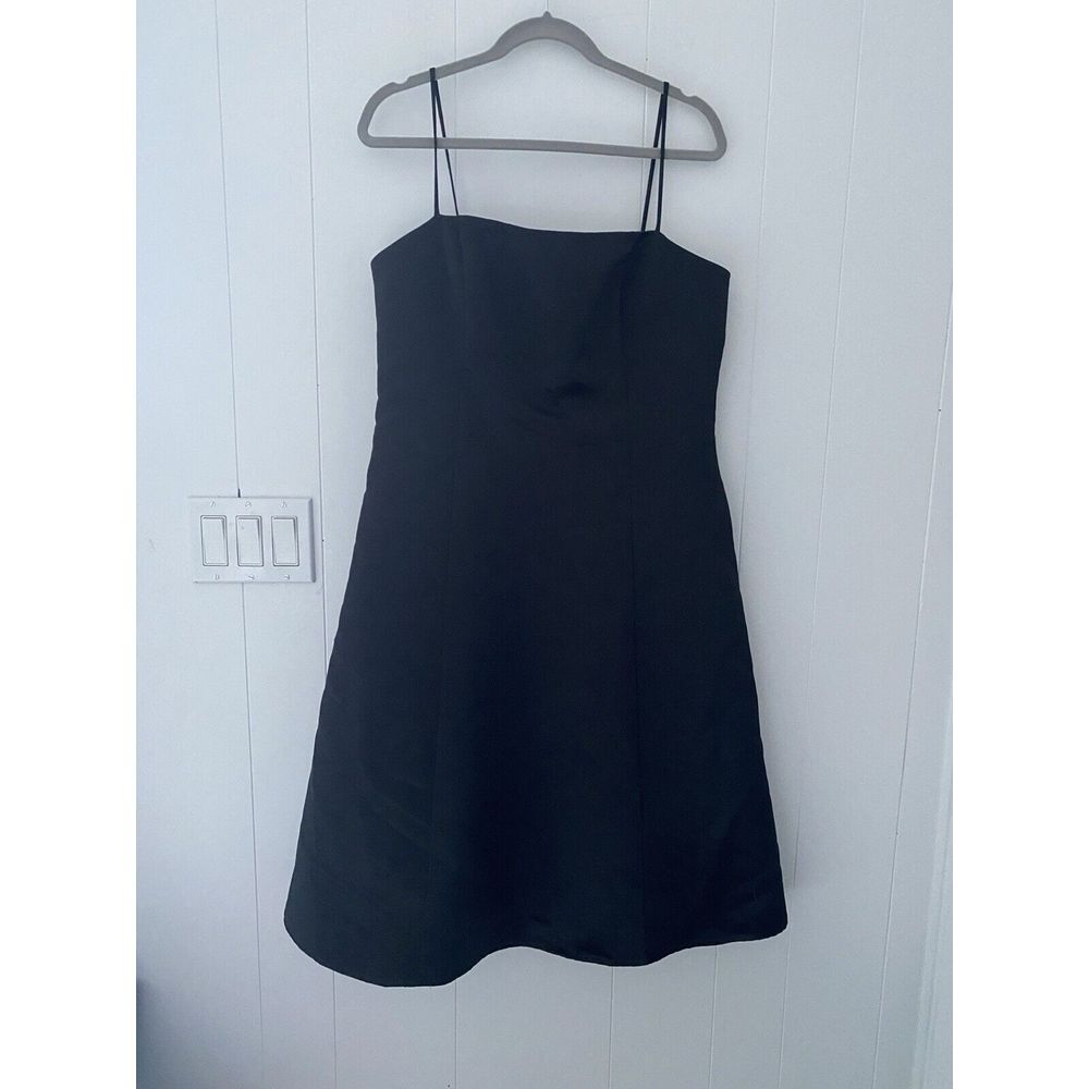 Vintage‎ Jessica McClintock Sz 14 Black Dress Flair Pleated Party Cocktail Prom